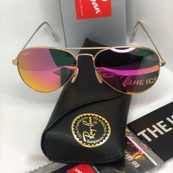 Ray-Ban 3025 gold frame Pink flash lens - Picture 4 of 8